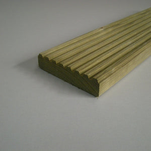 4.8mtr 120mm x 28mm Tanalised Redwood Decking