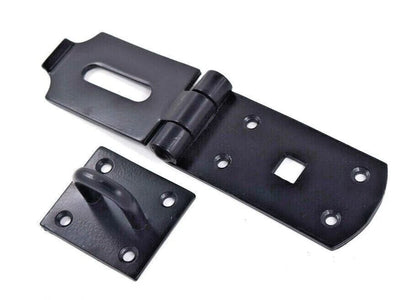 HEAVY HASP & STAPLES 8" 200MM BLACK EPOXY