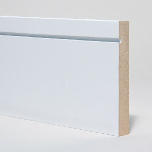 4.4mtr 18mm x 119mm White Primed Shadow Groove MDF Skirting
