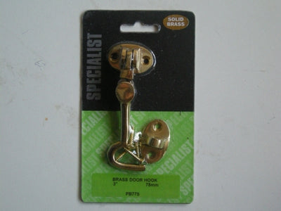 3" (75MM) SPECIALIST BRASS DOOR HOOK
