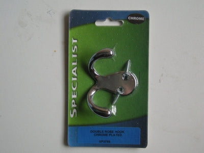 SPECIALIST DOUBLE ROBE HOOK CHROME PLATED
