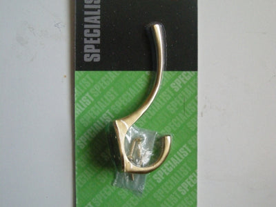 SPECIALIST HAT AND COAT HOOK SOLID BRASS