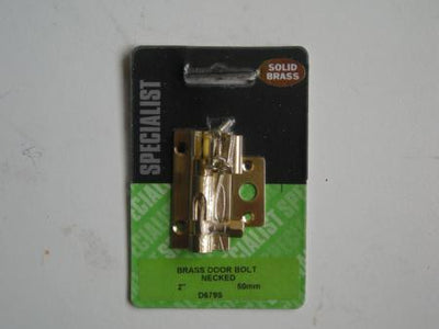 2" (50MM) SPECIALIST BRASS DOOR BOLT NECKED