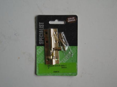 2" (50MM) SPECIALIST BRASS DOOR BOLT