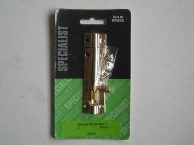 3" (75MM) SPECIALIST BRASS DOOR BOLT