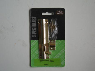 4" (100MM) SPECIALIST BRASS DOOR BOLT