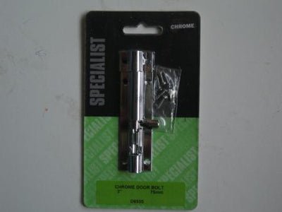 3" (75MM) SPECIALIST CHROME DOOR BOLT