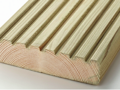 3.6mtr 120mm x 28mm Tanalised Redwood Decking