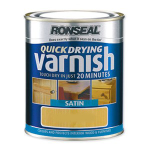 250 ml Walnut Ronseal Quick Dry Varnish Coloured Satin