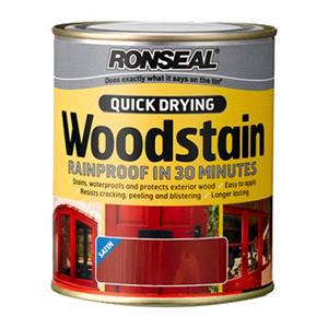 250 ml Teak Ronseal Woodstain Quick Dry Satin