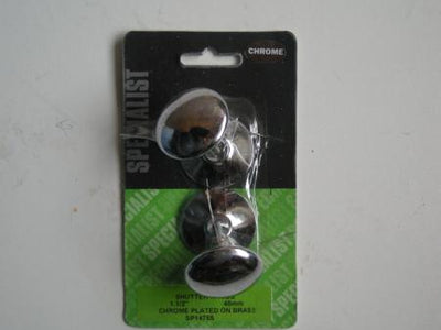 1.1/2" (40MM) SPECIALIST SHUTTER KNOBS CHROME PLATED ON BRASS